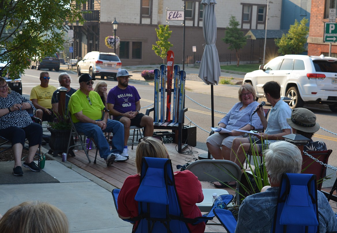 Jokes were cracked as Paul Roberts spoke during the talk Wednesday night during the last Kellogg Front Porch Conversation.