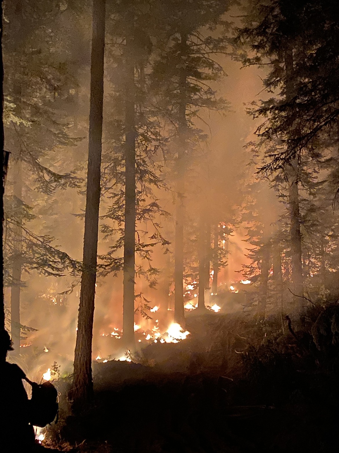 The Ridge Creek Fire north of Hayden Lake has burned for two weeks and is believed to be human-caused. ANGELA GOLDMAN/Eastern Area Incident Management Team