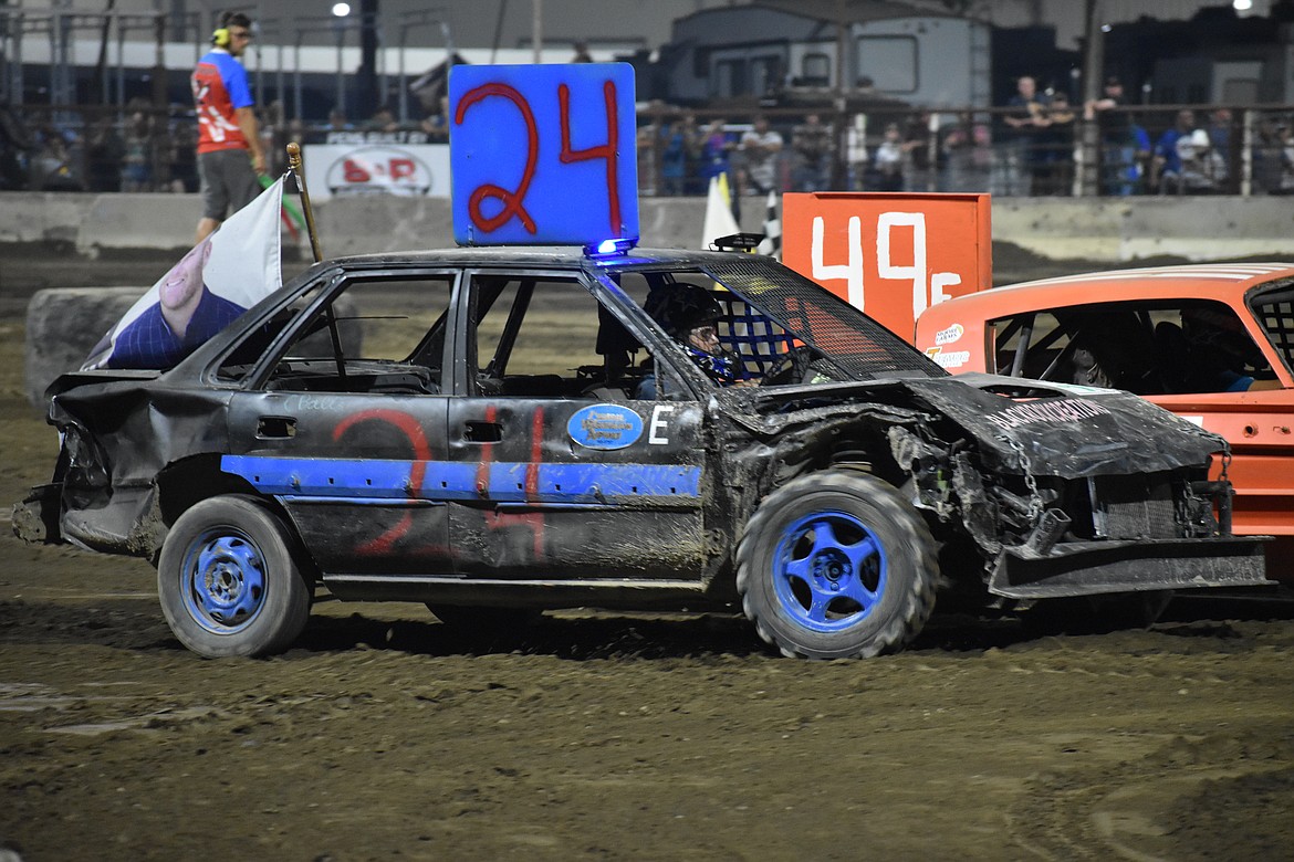 Many drivers decorated their demo cars with lights, including a driver during the Power Puff race on Wednesday night.