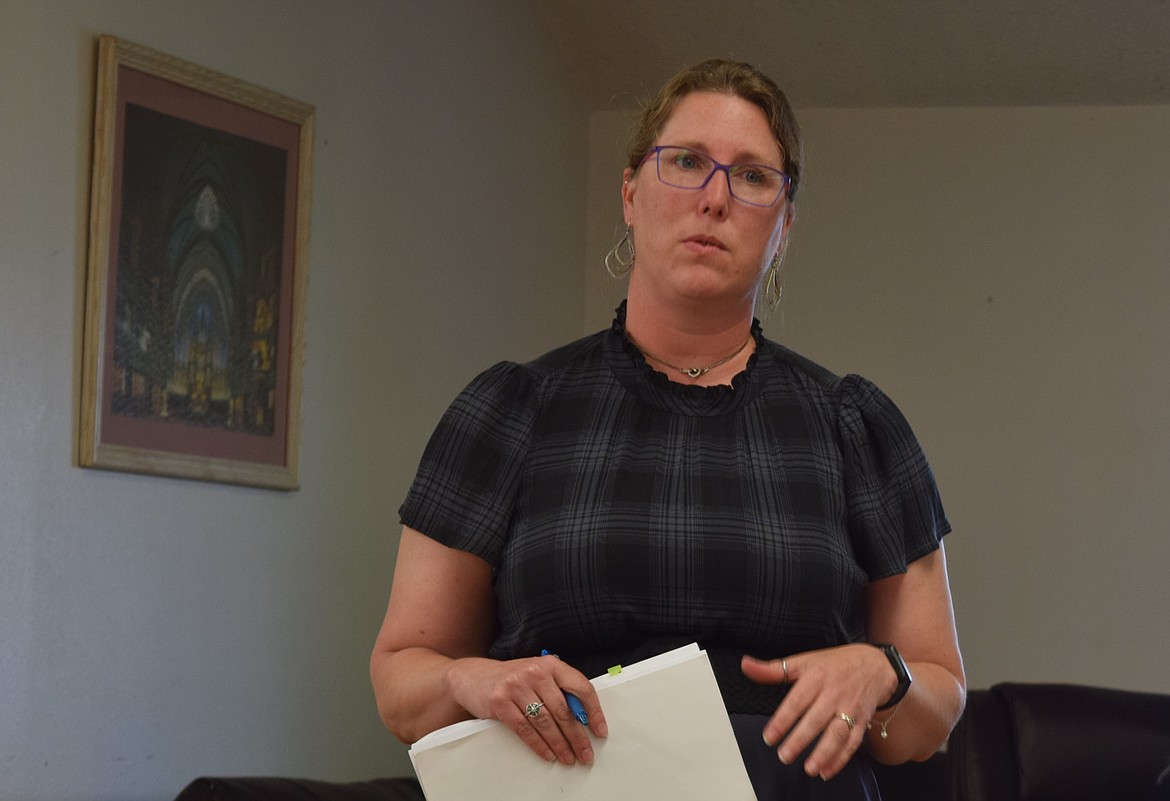 Grant County Health District Environmental Health Manager Stephanie Shopbell speaks with the Soap Lake City Council about a city-owned dump site for solid-waste materials that are not permitted and therefore out of compliance with the GCHD.