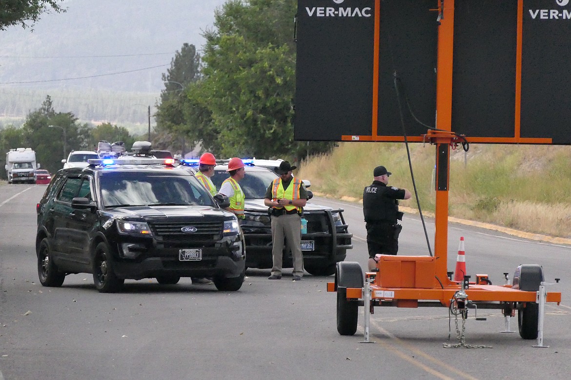 Authorities closed Montana 200 just outside Plains at the junction with Montana 28 on Friday. Traffic was diverted to Montana 28 toward Hot Springs. (Chuck Bandel/VP-MI)