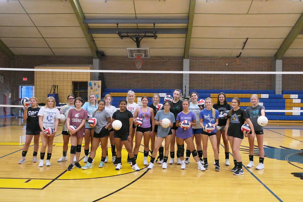 The 2023 Thompson Falls High volleyball team during a recent preseason practice. (Chuck Bandel/VP-MI)