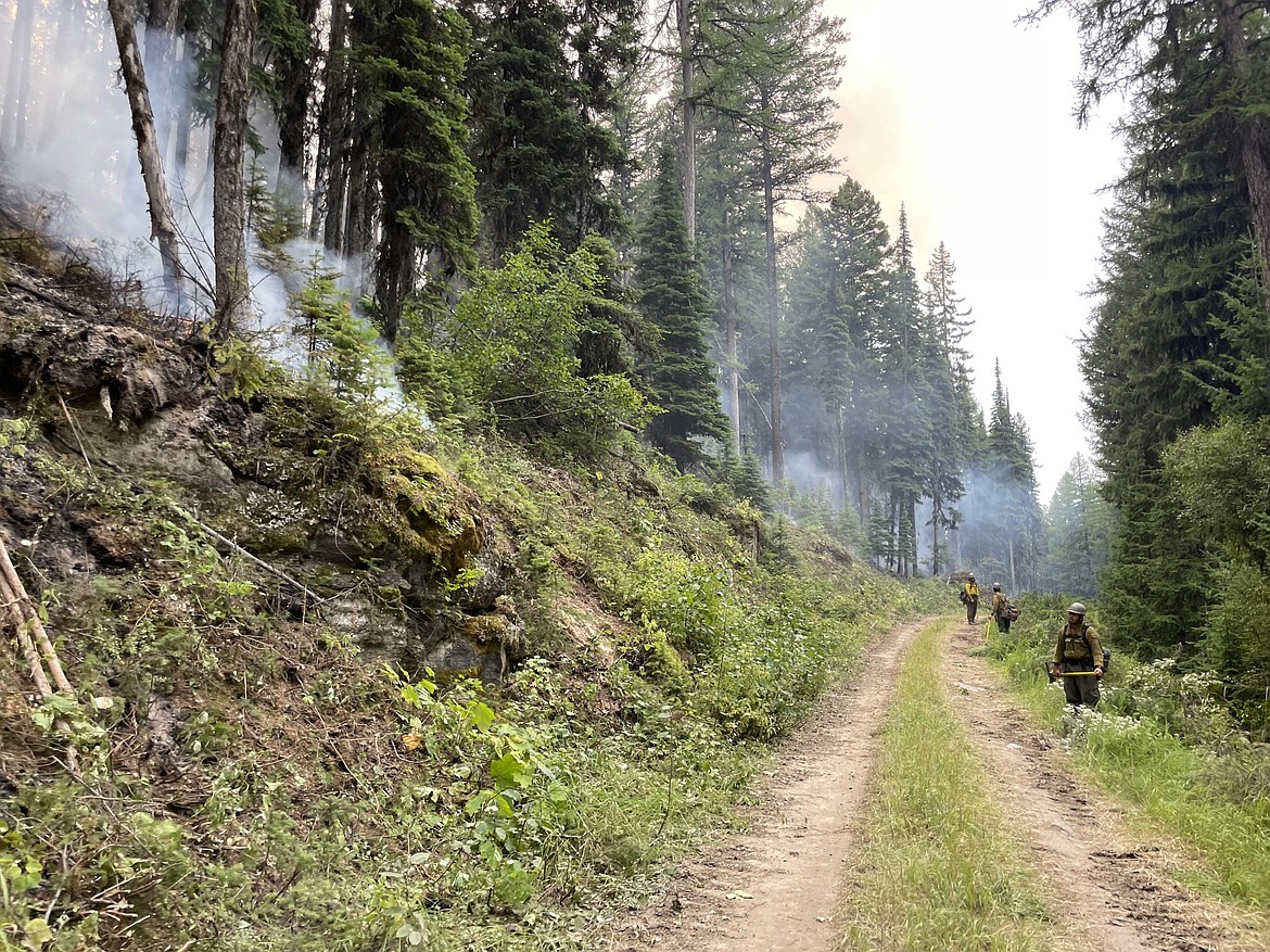 Fire crews work the East Fork Fire on Aug. 22. (InciWeb)