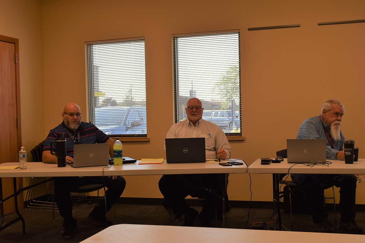 Adams County commissioners listen to the presentation on the Tech Hub project. The Commissioners said that they would be likely to support the project and other partnerships between the Othello School District and Big Bend Community College.