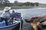Petroleum asphalt remains in Yellowstone River, even after cleanup from train derailment