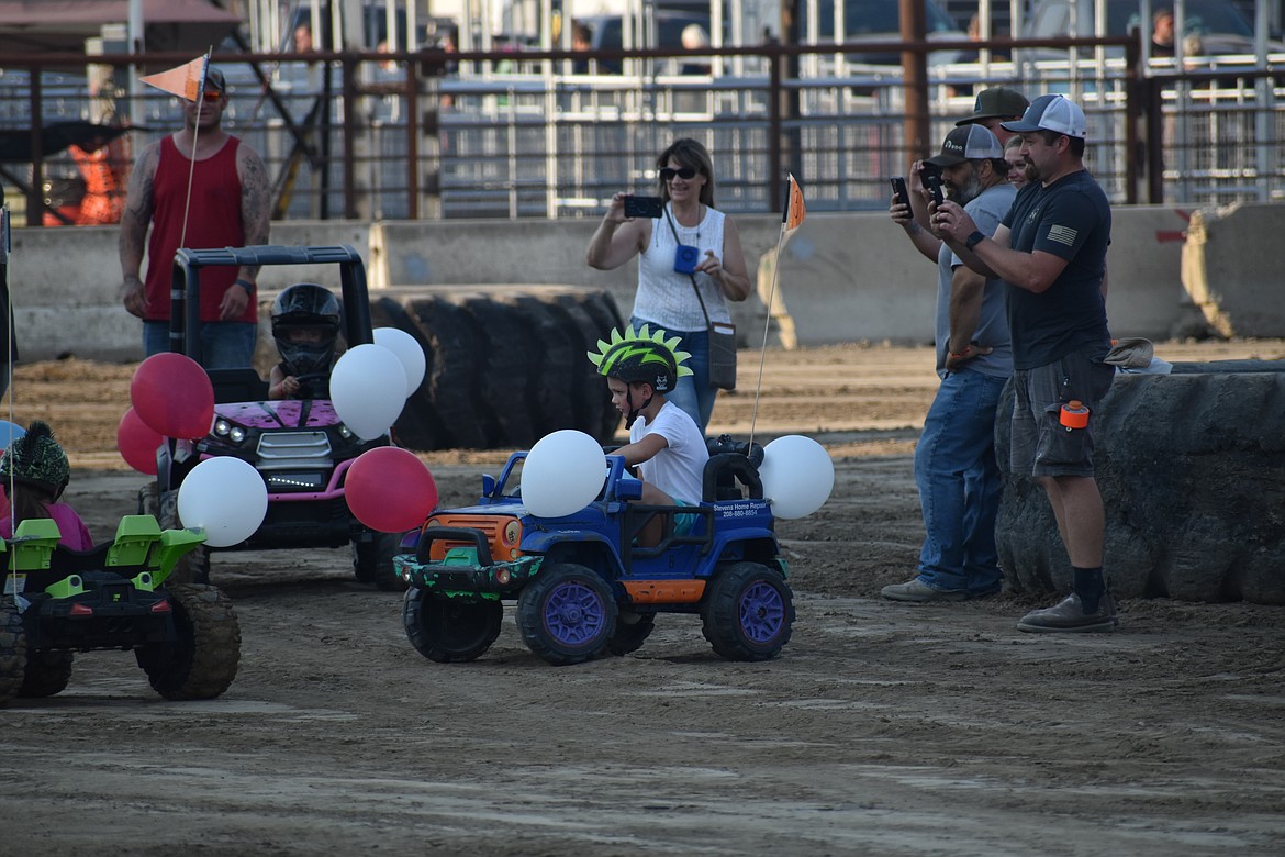Children got the chance to compete in a derby of their own at the Power Wheels Demo on Aug. 16, attempting to pop the balloons on each other’s battery-powered toy cars.