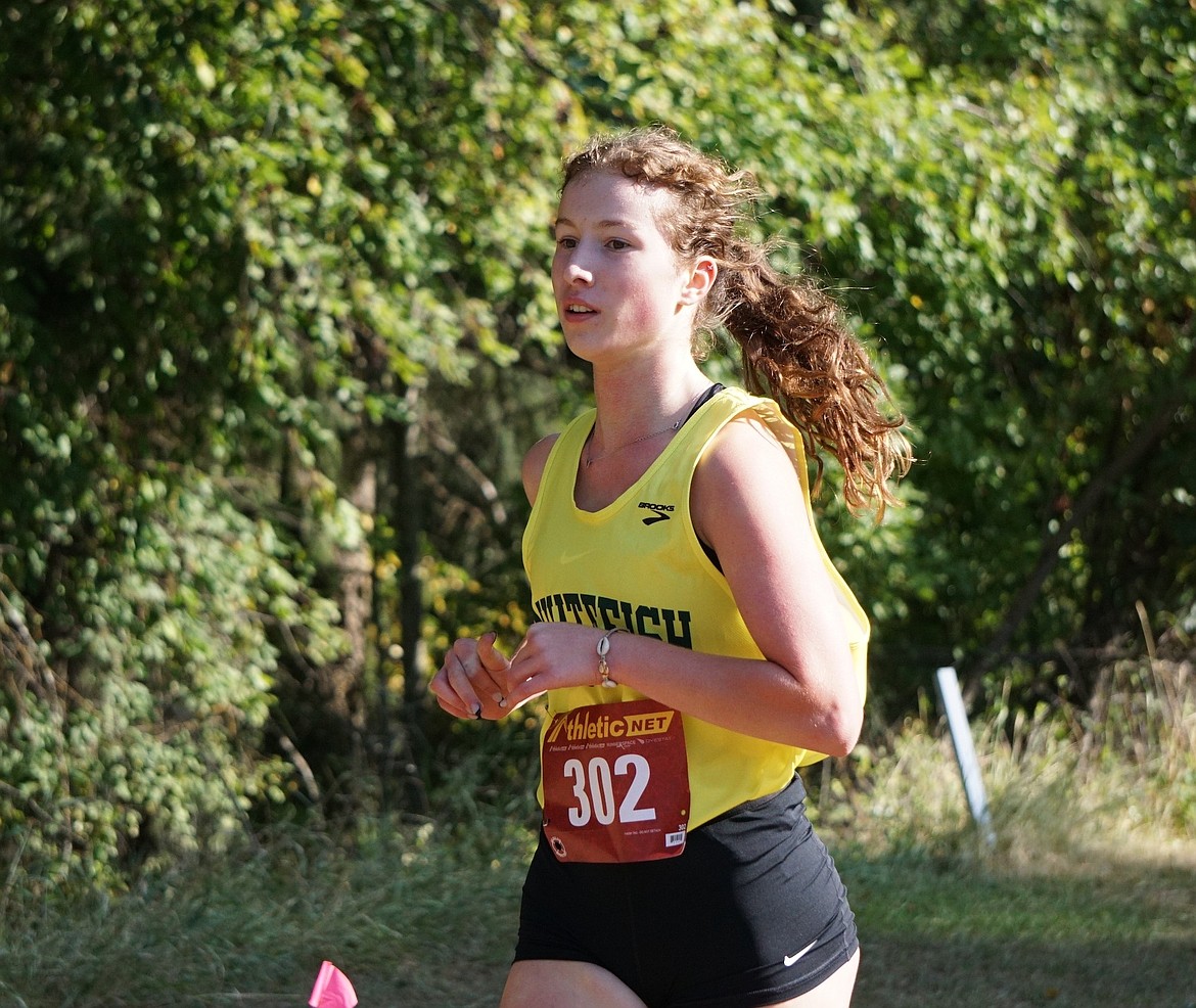 Hazel Gawe competes in the Libby Invitational Friday. (Matt Weller photo)