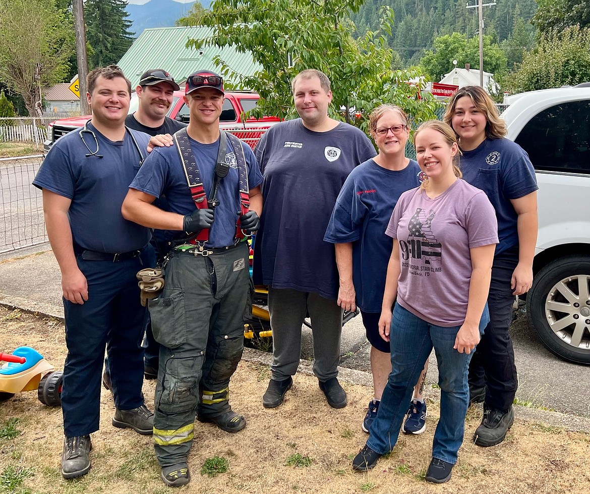 Melanie Shelton (seen standing on the right and wearing a purple shirt) and fellow members of the Shoshone County District One team responded to the 911 call when Barbara Ellsworth suddenly went into labor on Aug. 21. "I feel honored to be able to provide that care," Shelton said. 

This is only the second home delivery that the department has experienced in 12 years, District One Fire Chief John Miller said.