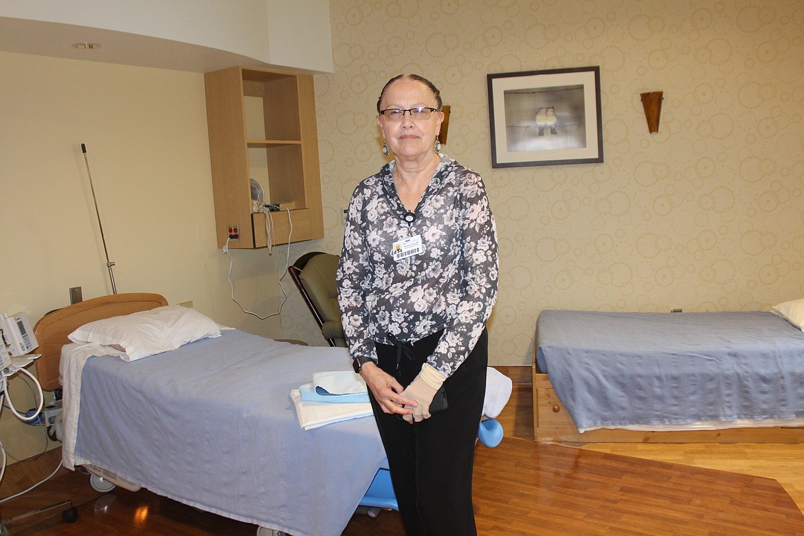 Coulee Medical Center CEO Roberta Hicks in one of the hospital’s two obstetrics rooms.