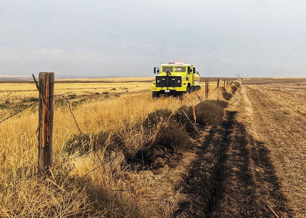 Tuesday’s lightning storm ignited a small grass fire northwest of Ephrata.