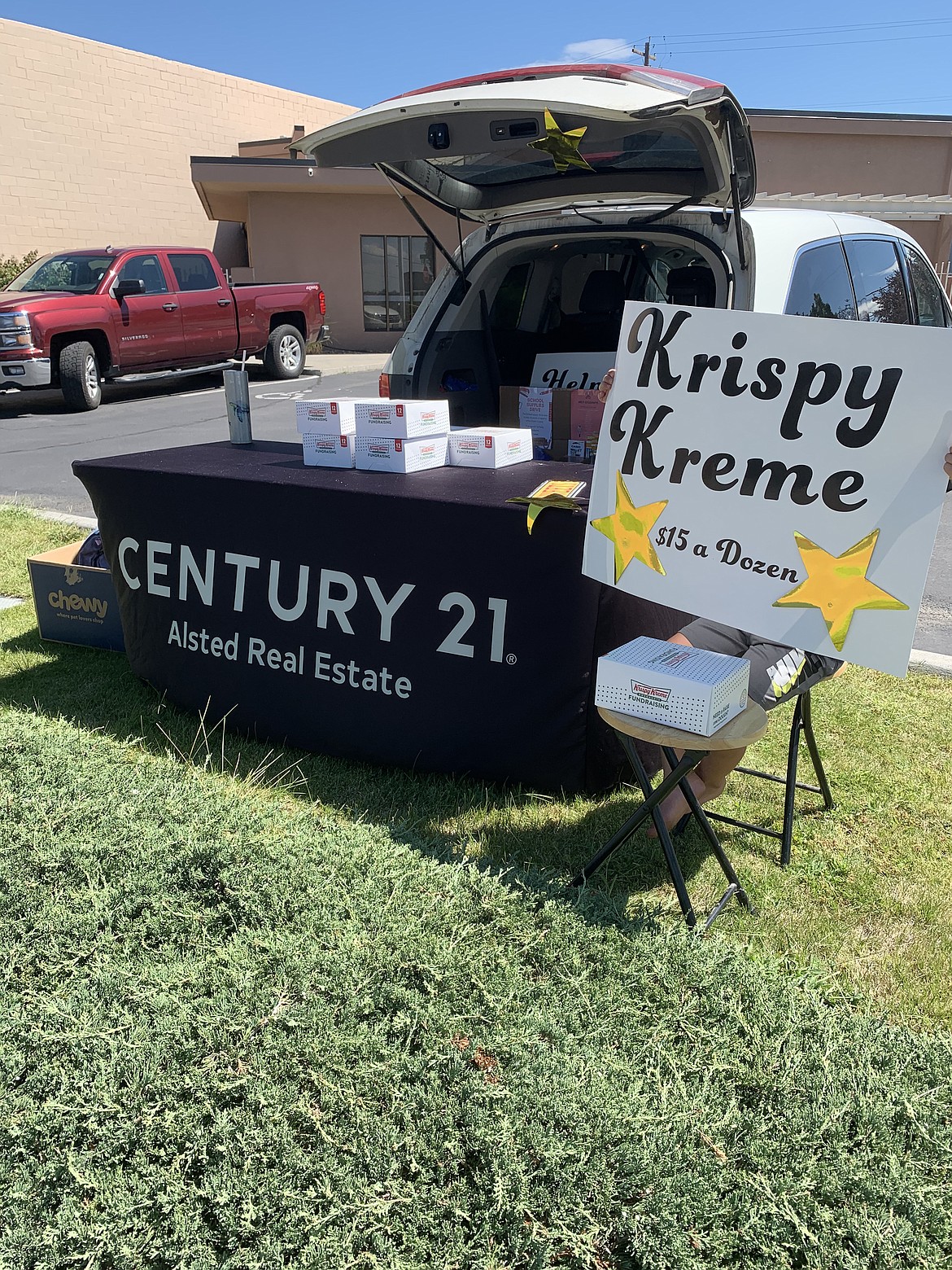 Real estate agent Anna Lucero’s Krispy Kreme sale outside the CENTURY 21 Alsted Real Estate office in Moses Lake, as well as another sale at K-9 Kuts in Ephrata, brought in $800 in two days. The money went for school supplies in Moses Lake, Wilson Creek, Ephrata and Quincy.