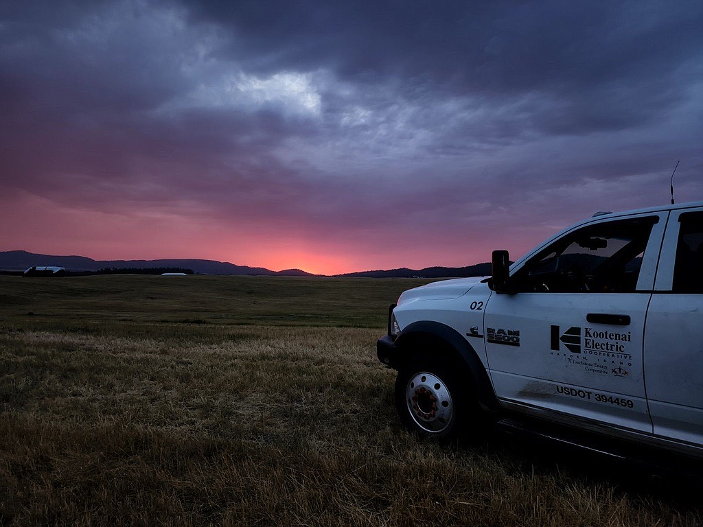 Kootenai Electric Cooperative crews monitor the situation during red flag warning weather Aug. 17. Monitoring electrical lines during extreme weather is one of the techniques used by utilities to reduce the risk of fire.