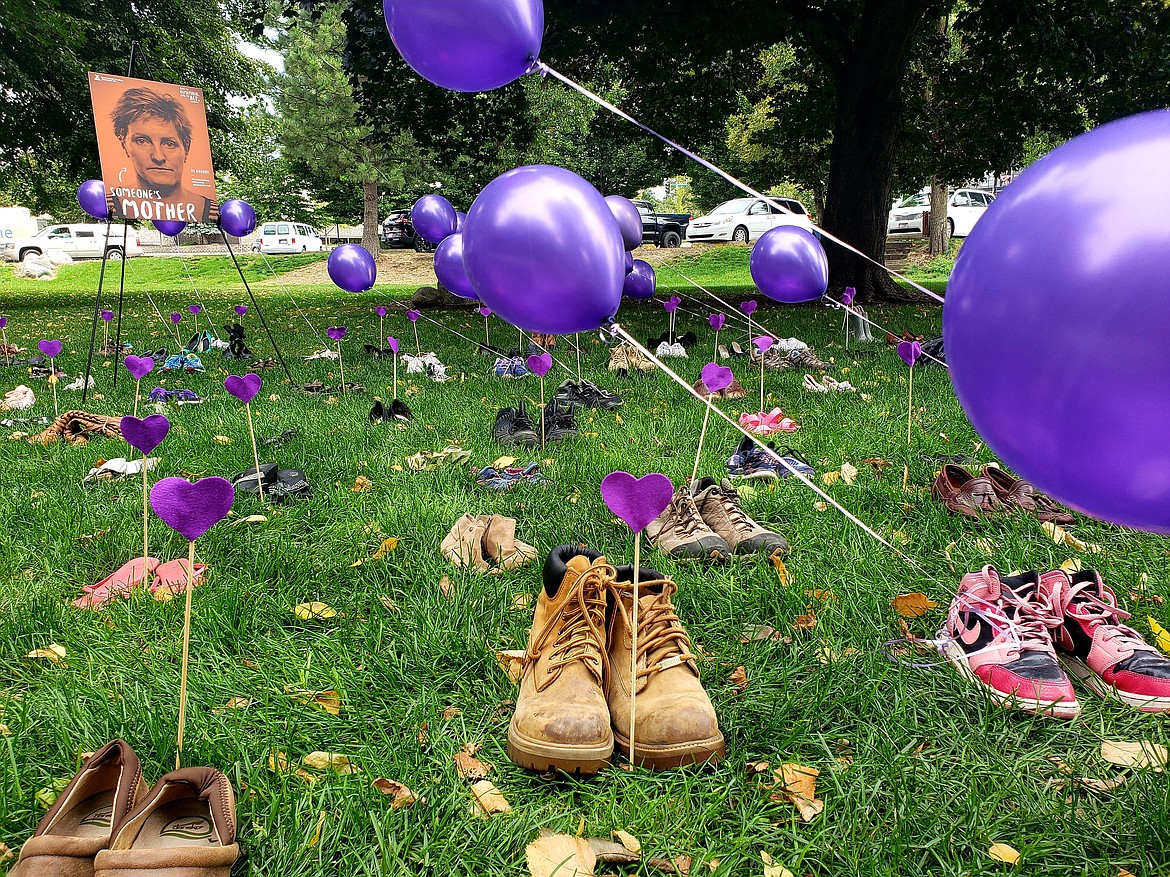 Each of the 381 pairs of shoes laid out in City Park represented a life lost to an overdose in the state of Idaho.
