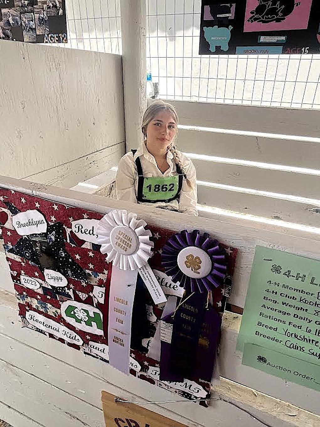 Troy's Brooklyn Reid, a member of the Kootenai Kids and Kritters 4-H Club, had the Showmanship Grand Champion in the Hog category at the 2023 Lincoln County Fair in Eureka. (Photo courtesy Svetlana Harper)