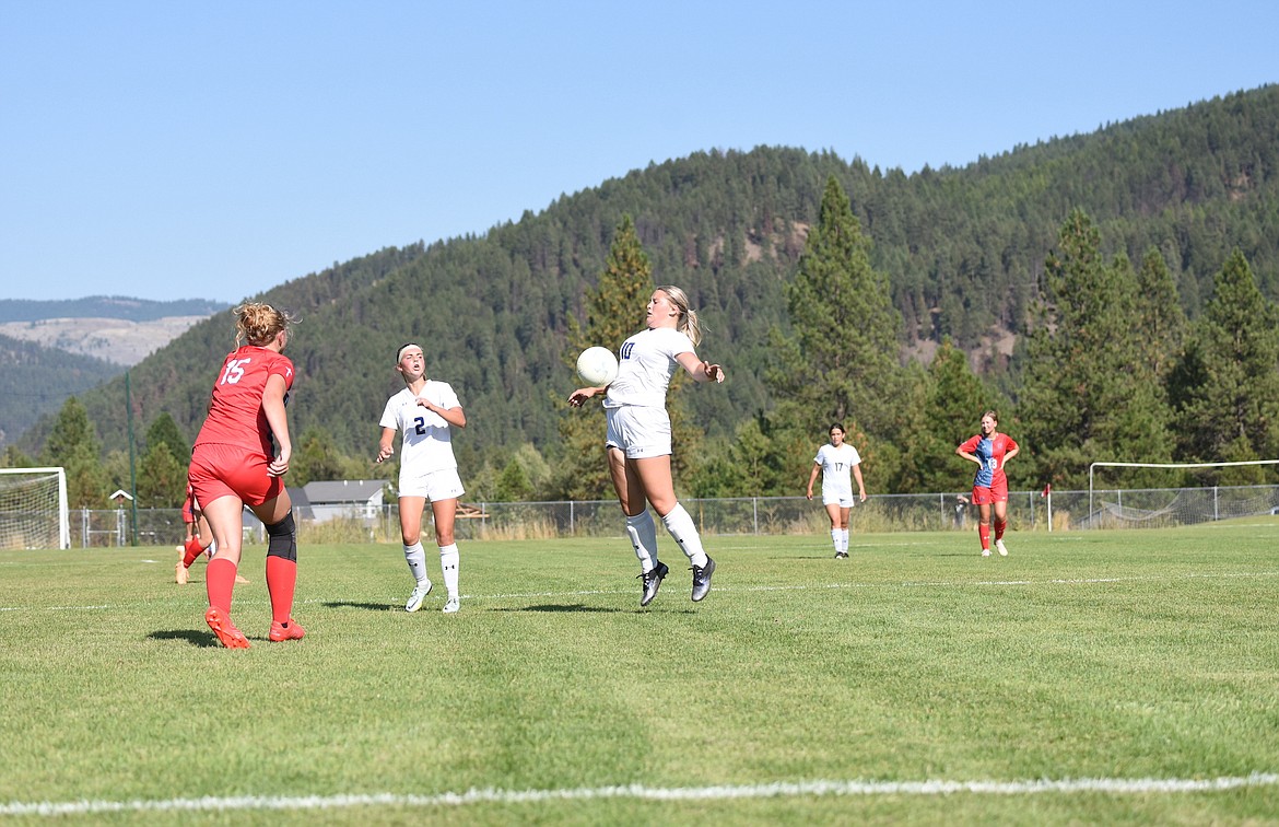 Libby Lady Loggers Keyera Haischer plays a ball against Loyola Sacred during their home opener on Sept. 1 at J. Neils Memorial Park. (Hannah Chumley/The Western News)