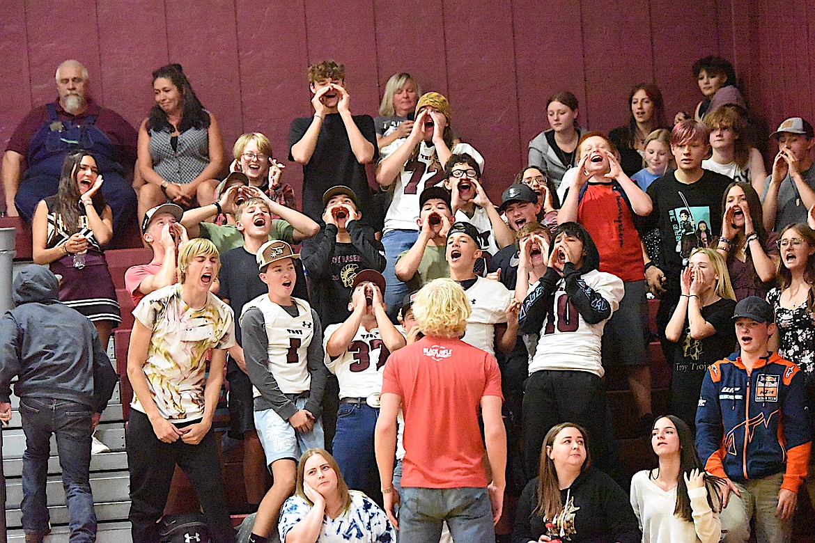 Troy's student section was vocal in support of their Lady Trojan volleyball team on Aug. 31. (Scott Shindledecker/The Western News)