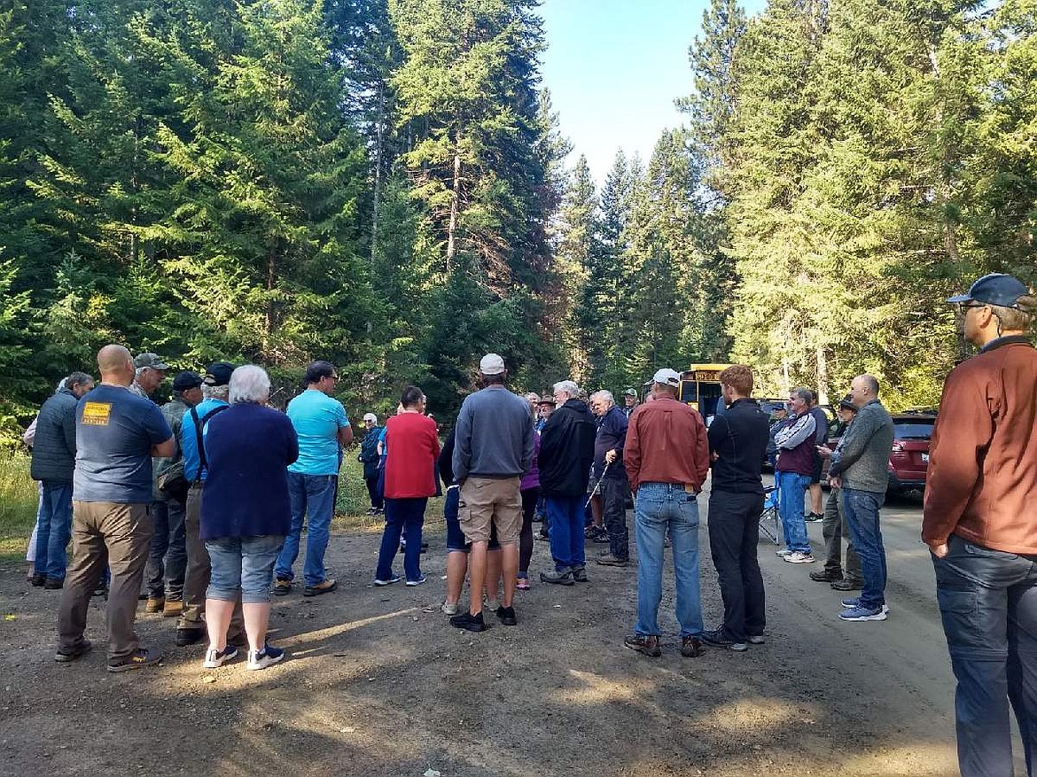 The annual Mineral County Museum and Historical Society’s Cedar Creek Historic Mining District Tour attracted 93 people who carpooled and filled 2 Superior School busses for a day of history, gold panning, a potluck and music. This is a free event in August or September each year. (Monte Turner/Mineral Independent)