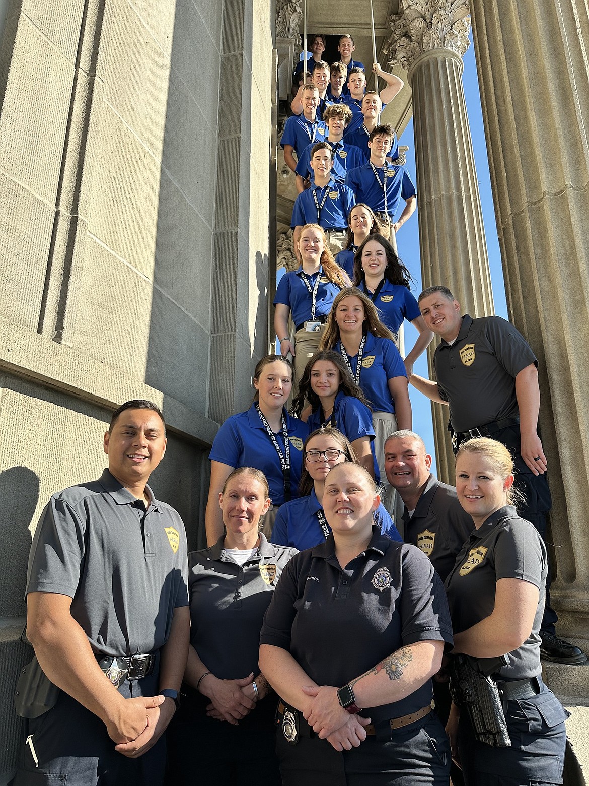 ISP Leadership Education & Development Academy participants and instructors pose for a photo at the Capitol Dome.