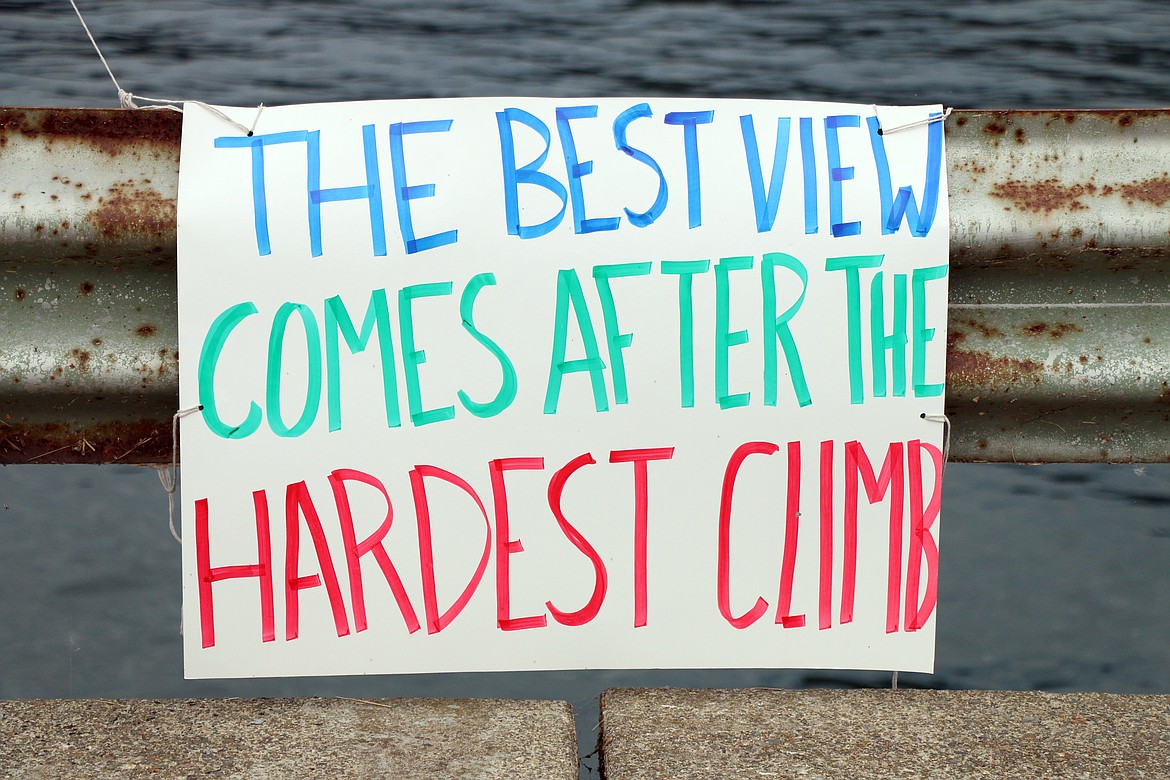 One of the signs adorning the walking bridge during the 2023 Walk for HOPE, held Sunday, Sept. 3.
