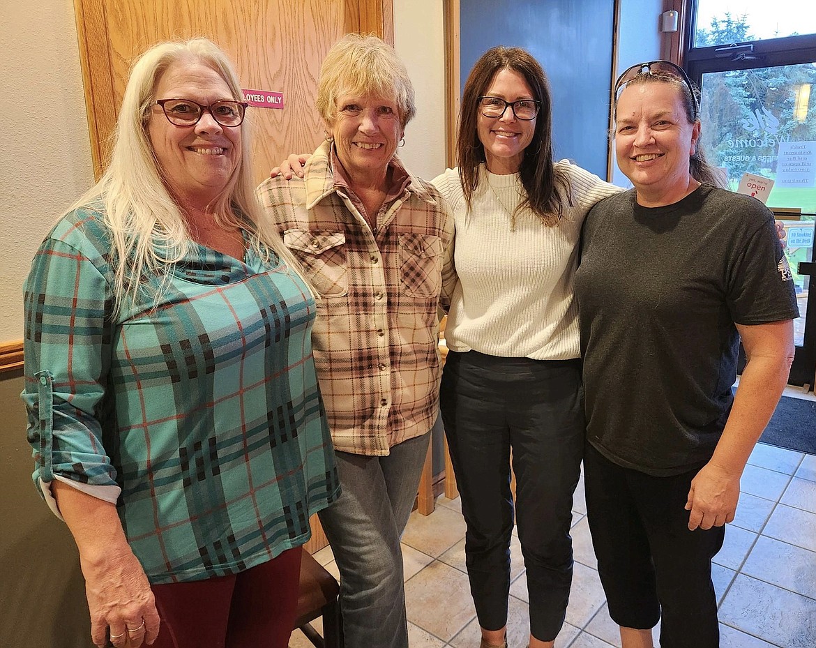 The Sandpoint Elks Co-ed Golf League women with the most points this season. Pictured, left to right, Cynthia Bartholomew (Dairy Depot), Sonja Brisboy (Klondyke Grill & Tavern), Loretta Glaizer (Tin Cup Sevices), Kim Derr (Dairy Depot).