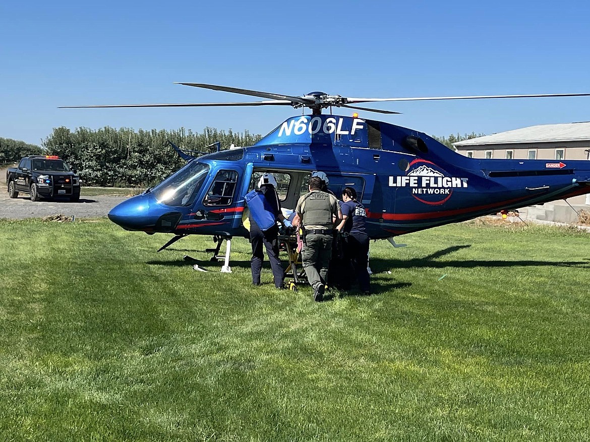 A 40-year-old man was airlifted for medical treatment after a fall near Othello Tuesday.