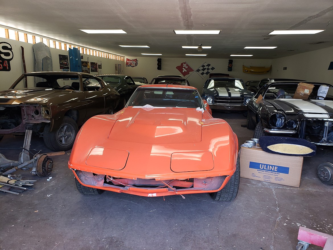 "The Waiting Room," where Roy Langlitz stored painted cars ready to be assembled.