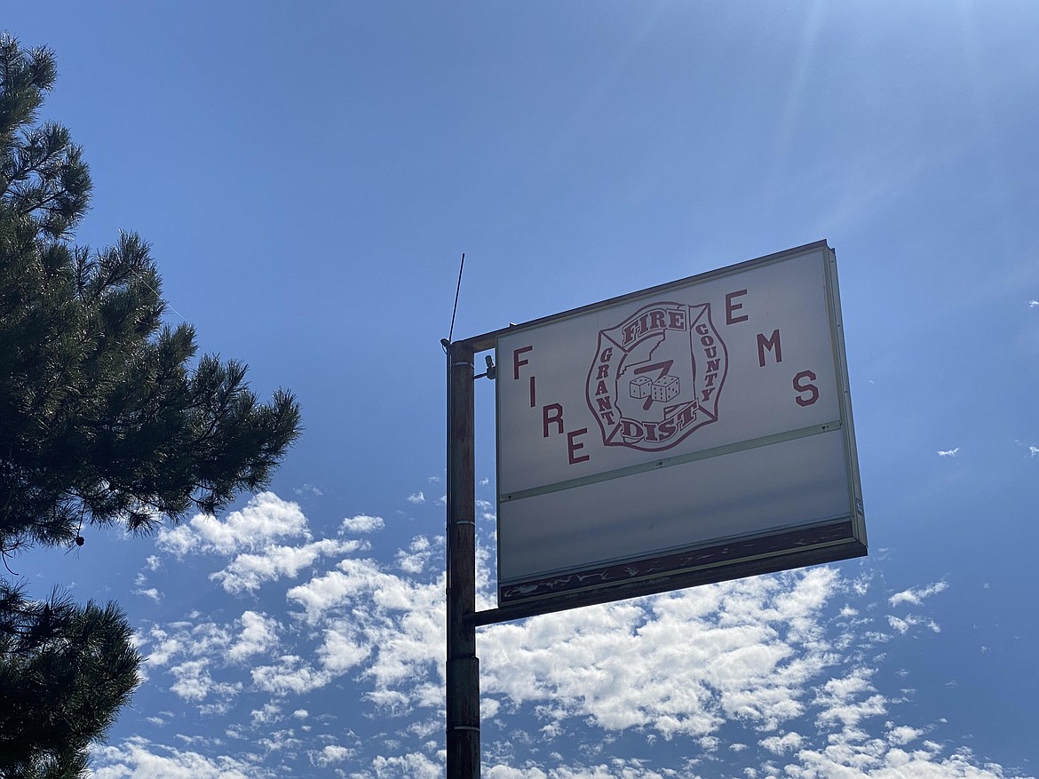 The current Grant County Fire District 7 sign, which the district plans on replacing with a digital sign using funding from their recently awarded FEMA grant.