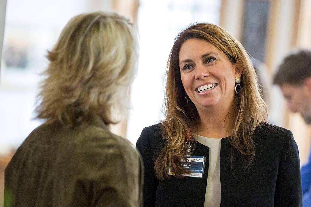 Suzanne Carte-Cocroft, right, is the new vice president of philanthropy for Confluence Health.