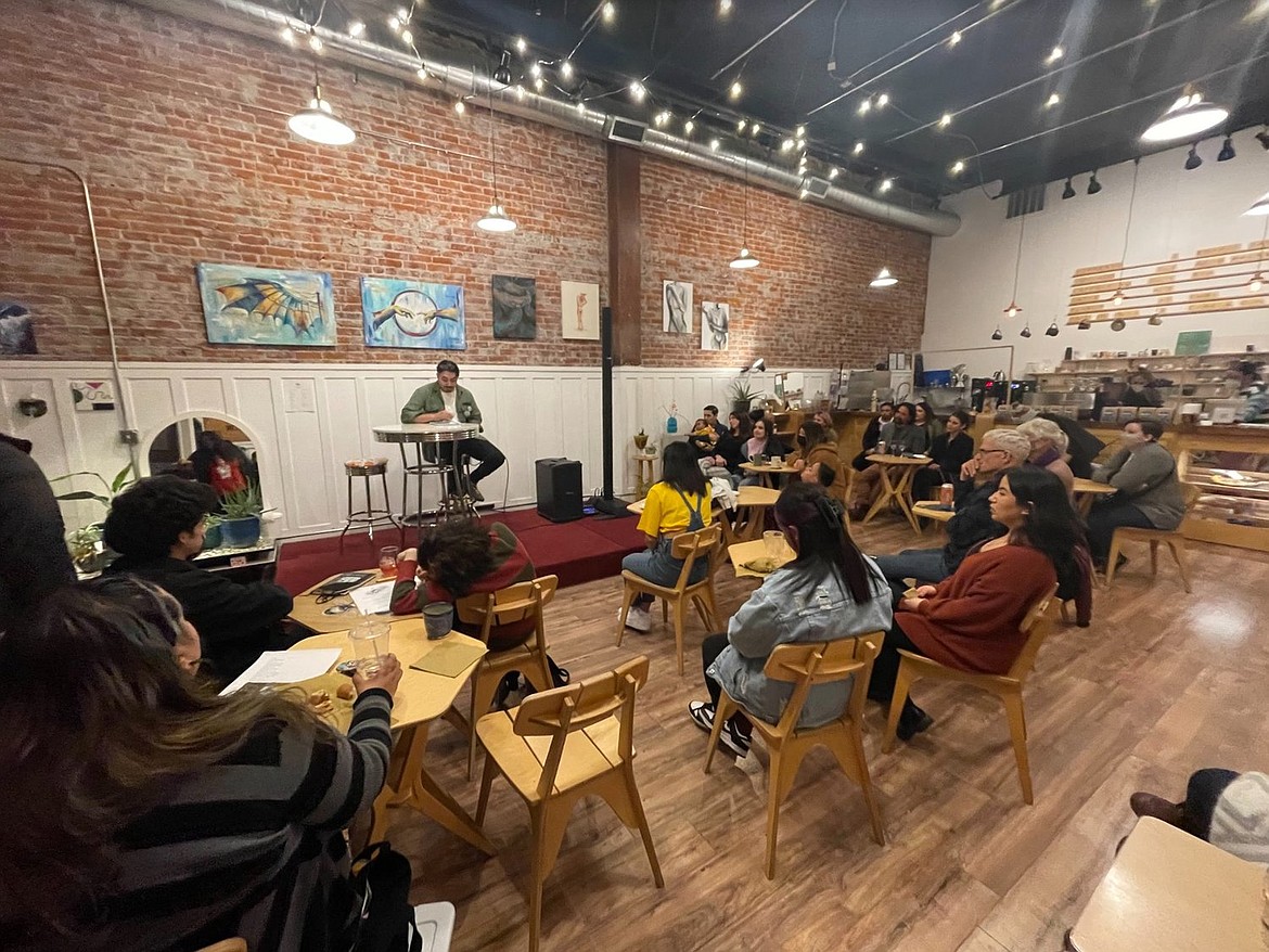 Ricardo Ruiz conducts a reading after releasing his poetry collection, “We Had Our Reasons.” Ruiz conducts readings and workshops throughout the region to promote his book and help others enjoy writing.