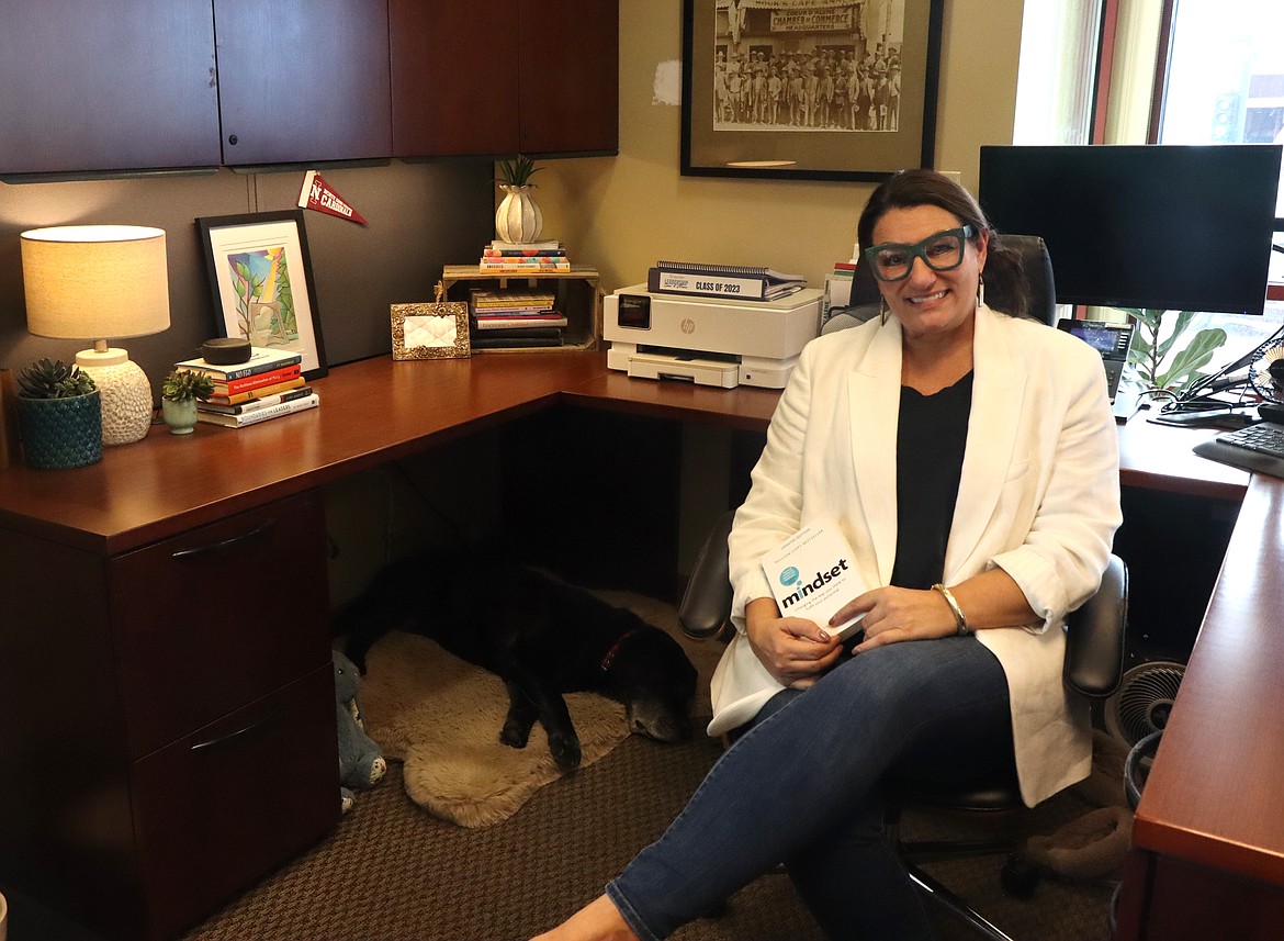 Linda Coppess, president and CEO of the Coeur d'Alene Regional Chamber, chats about leadership and innovation during an interview at her office.