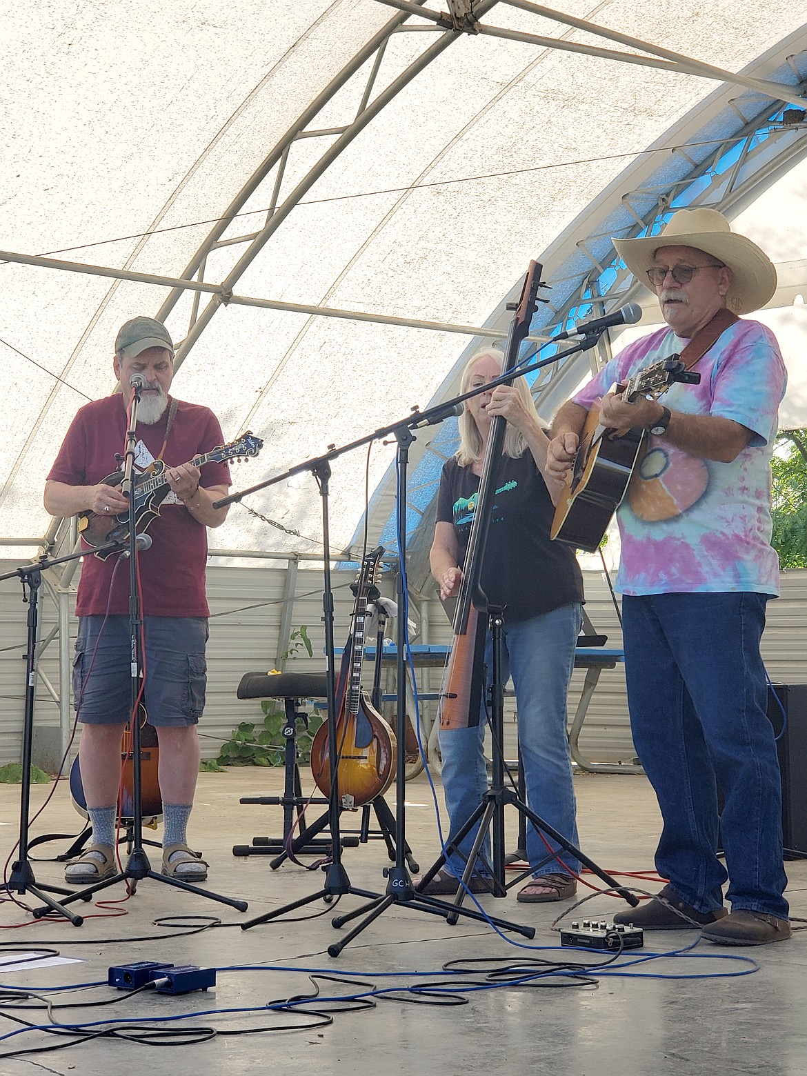Heartbreak Pass – from left: Randy Engle, Bonnie Bliss and Stan Hall – performs at a previous George Bluegrass Festival.