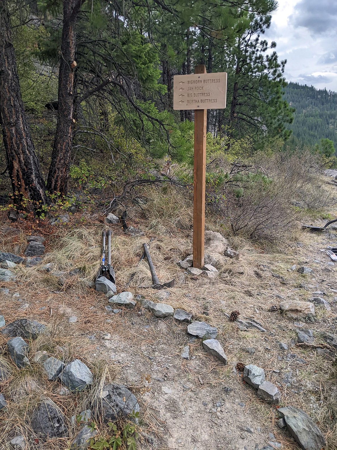 One of the new signs NWMTCC recently installed at Stone Hill with a grant from the American Alpine Club. (Photo provided)