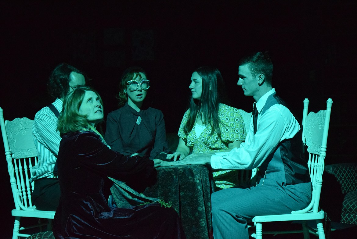 Jeff Ames, Sheila Massey, Michelle Adams, Destiny Bunney and Blane Schafer will be back on stage over the weekend and for other upcoming showings of “Blithe Spirit.”