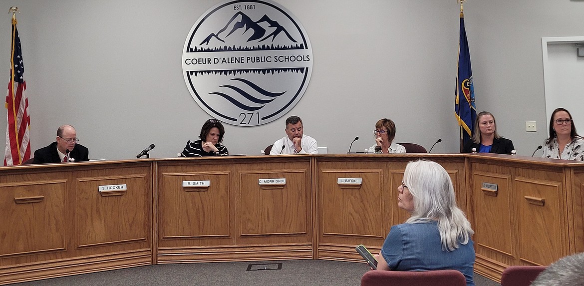 Coeur d'Alene School District board trustees receive financial and policy updates during Monday's regular meeting.