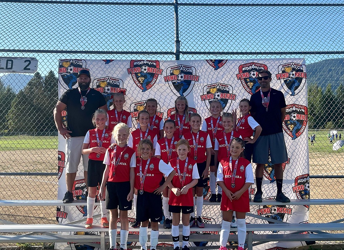 The Sandpoint Strikers FC U11 girls team poses for a photo with their silver medals from the Pend Oreille Cup.