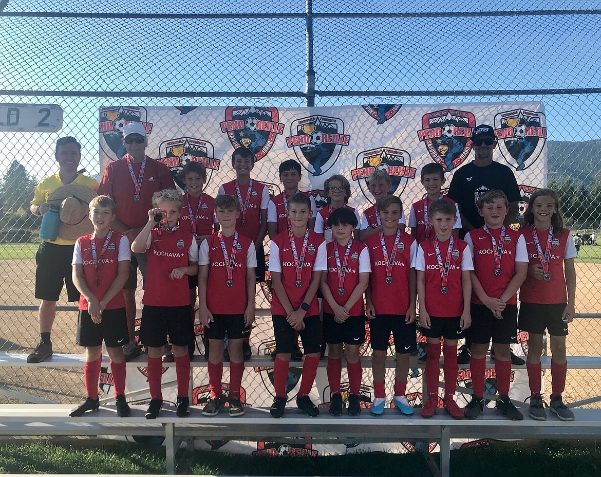The Sandpoint Strikers FC U12 boys team poses for a photo with their silver medals from the Pend Oreille Cup.
