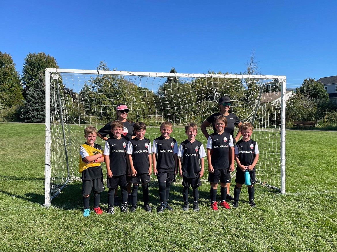 The Sandpoint Strikers FC U8 (Black) boys team poses for a photo after a game at the Pend Oreille Cup. The boys took home silver medals.