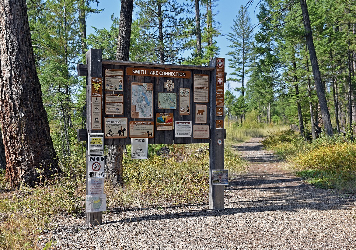 The existing kiosk at the Smith Lake area. (Julie Engler/Whitefish Pilot)