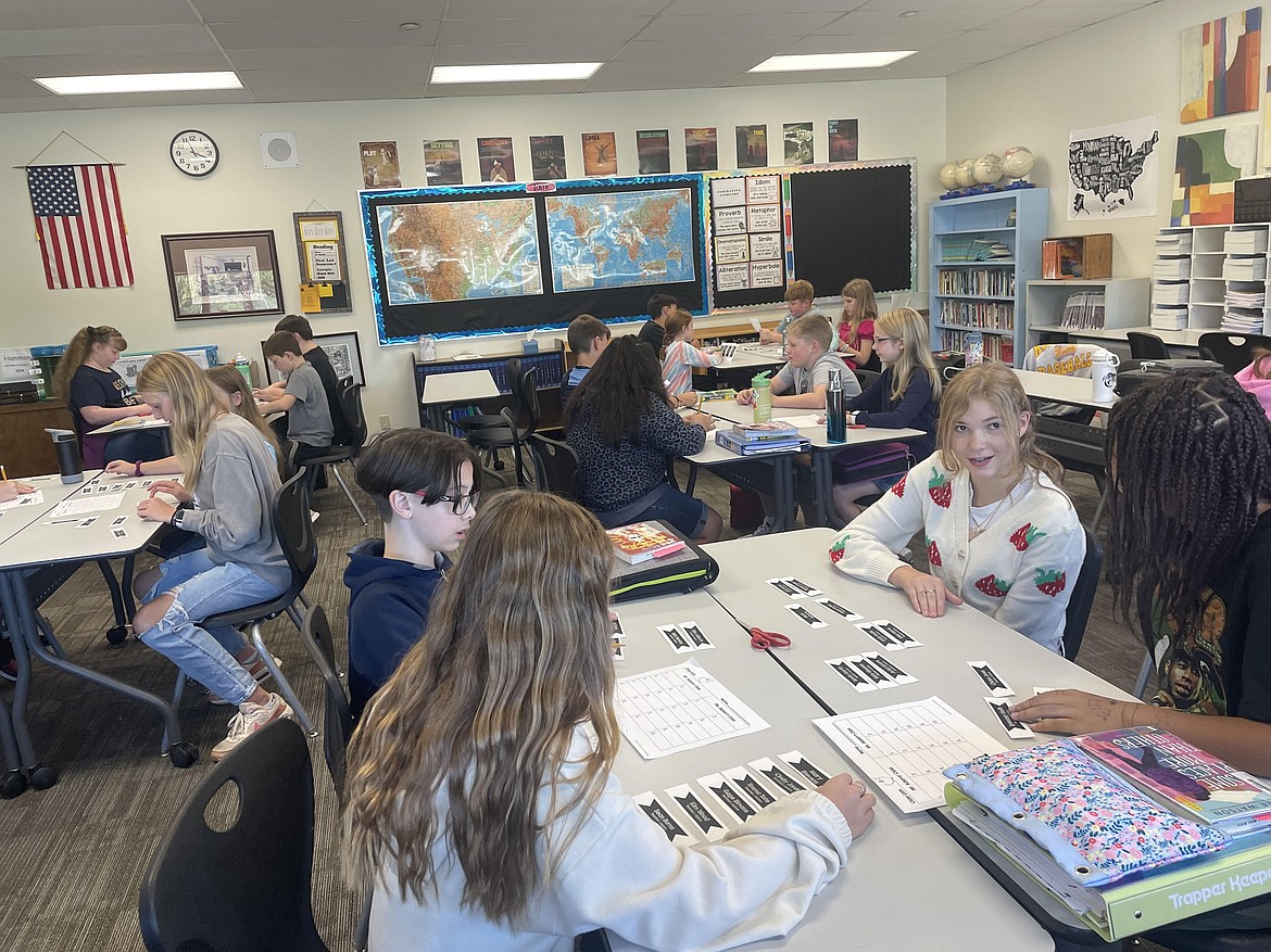 Jennifer Hammond's sixth graders at Post Falls Middle School are seen Sept. 8 during their first week as middle schoolers. "It is amazing to watch the growth of a sixth grader," Hammond said. "They start the school year nervous and excited about the changes they are getting ready to face as they enter a large middle school."