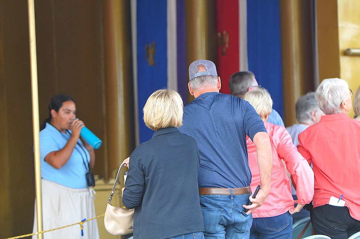 Local community watching and enjoy learning about the Messiah's Mansion as they watch live story played out learn the messages and meanings behind what the Mansion itself represented. (Hannah Chumley/ The Western News)