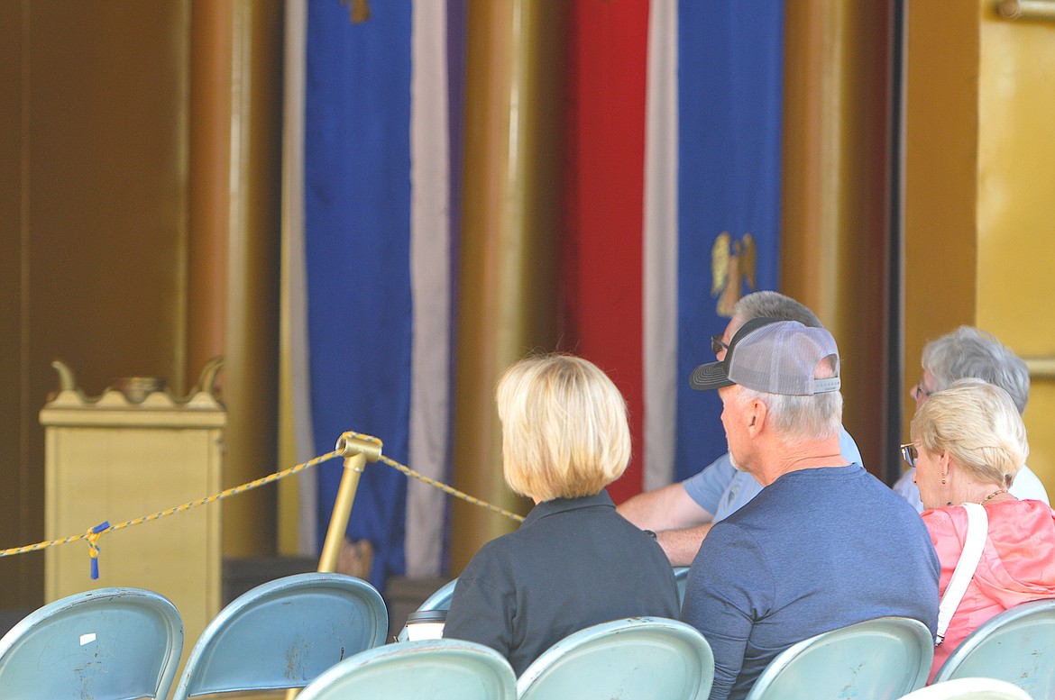 Local community watching and enjoy learning about the Messiah's Mansion as they watch live story played out learn the messages and meanings behind what the Mansion itself represented. (Hannah Chumley/ The Western News)