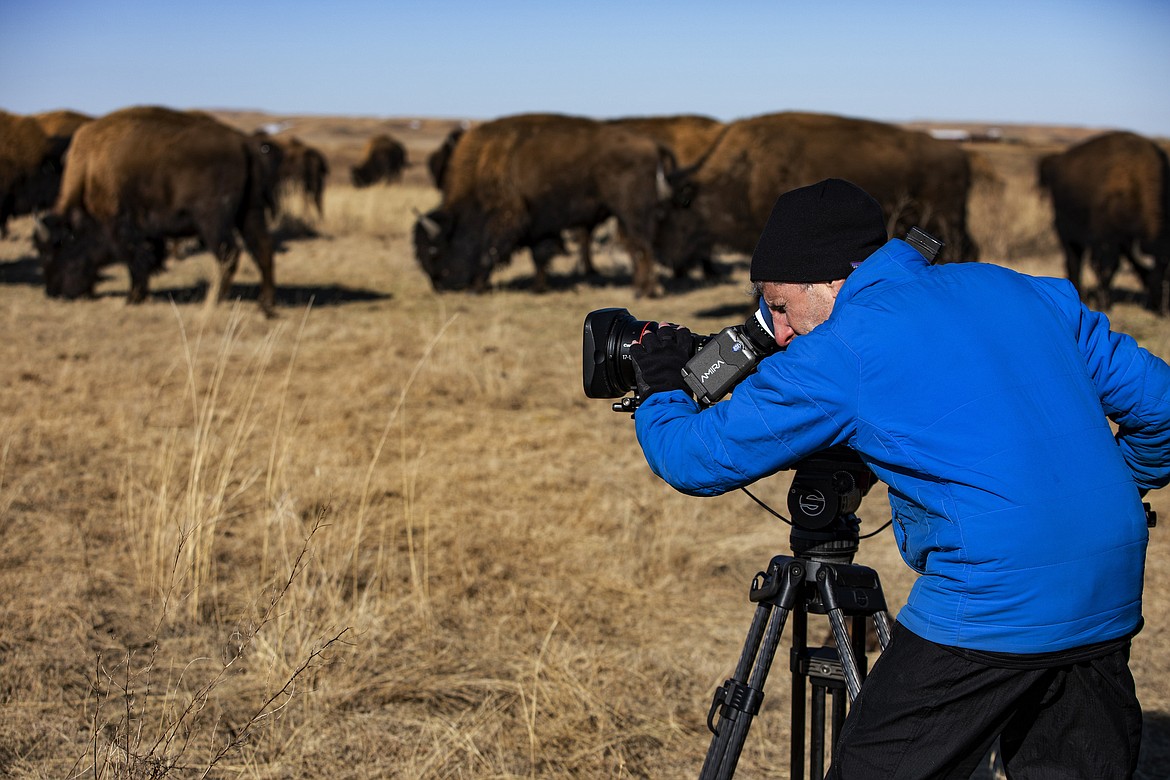 Filming of “The American Buffalo” at Wild Idea in Rapid City, South Dakota in February 2020. (Photo courtesy of Craig Mellish)