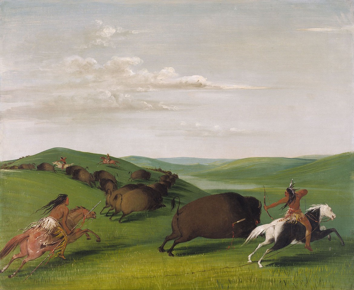 "Buffalo Chase with Bows and Lances" by George Catlin, 1832-1833. (Courtesy of Smithsonian American Art Museum)