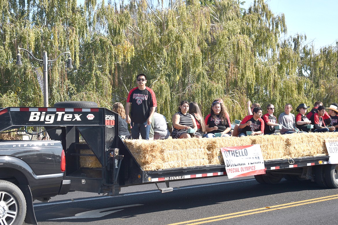 The Special Olympics Dream Team brought just one of the many floats in the Othello Parade Saturday morning.