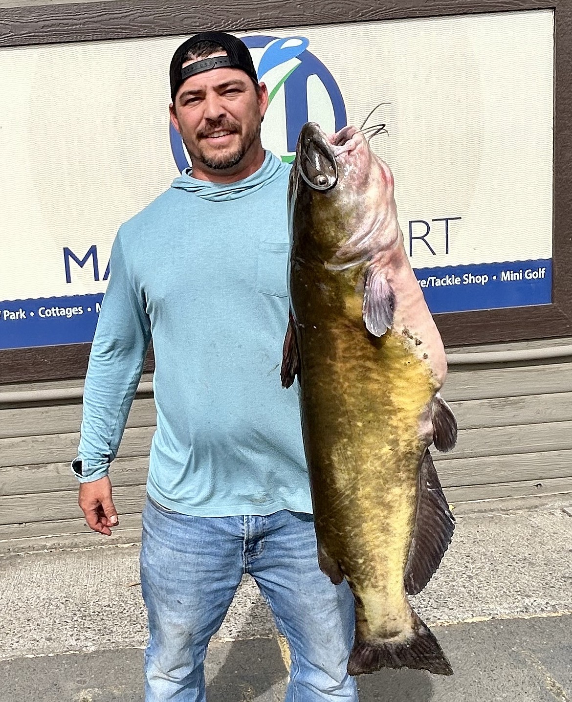 A fisherman from East Wenatchee caught this 25.6 pound channel catfish along with several other large catfish while night fishing on the Potholes Reservoir.