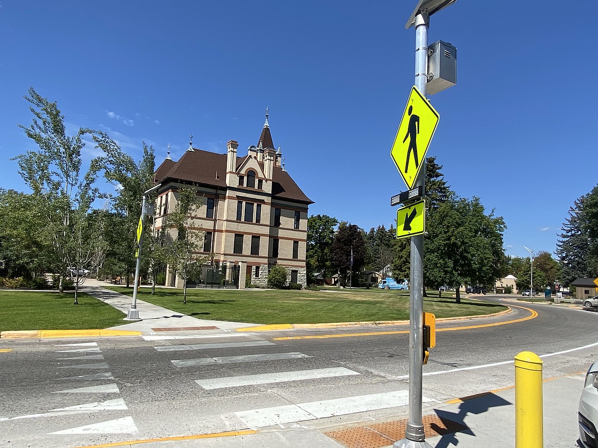 Flashing beacons will be installed at three pedestrian crossings near the Flathead County Courthouse. (Photo provided)