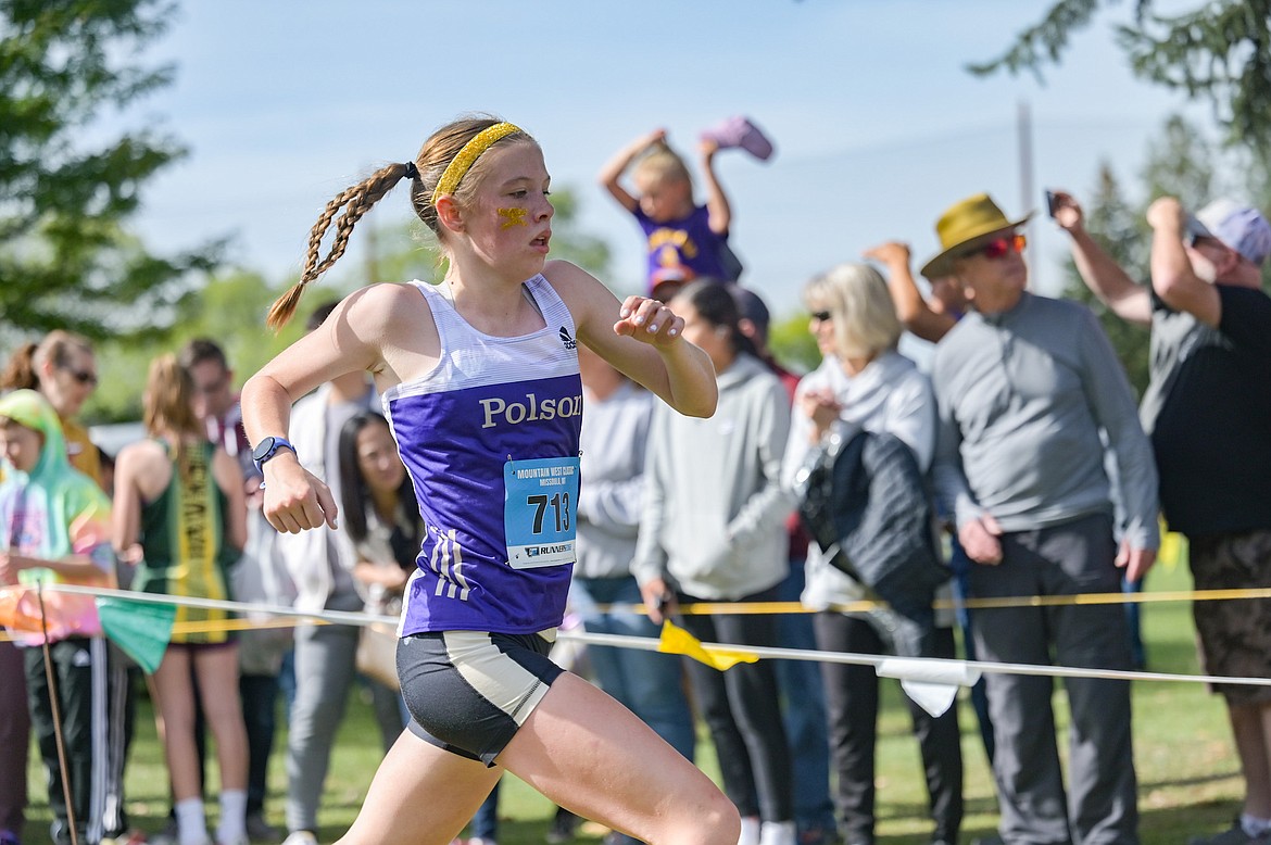 Morgan Delaney of Polson was the Mission Valley's top finisher at the giant Mountain West Classic cross-country meet in Missoula, placing 33rd (20:02.9). (Christa Umphrey photo)