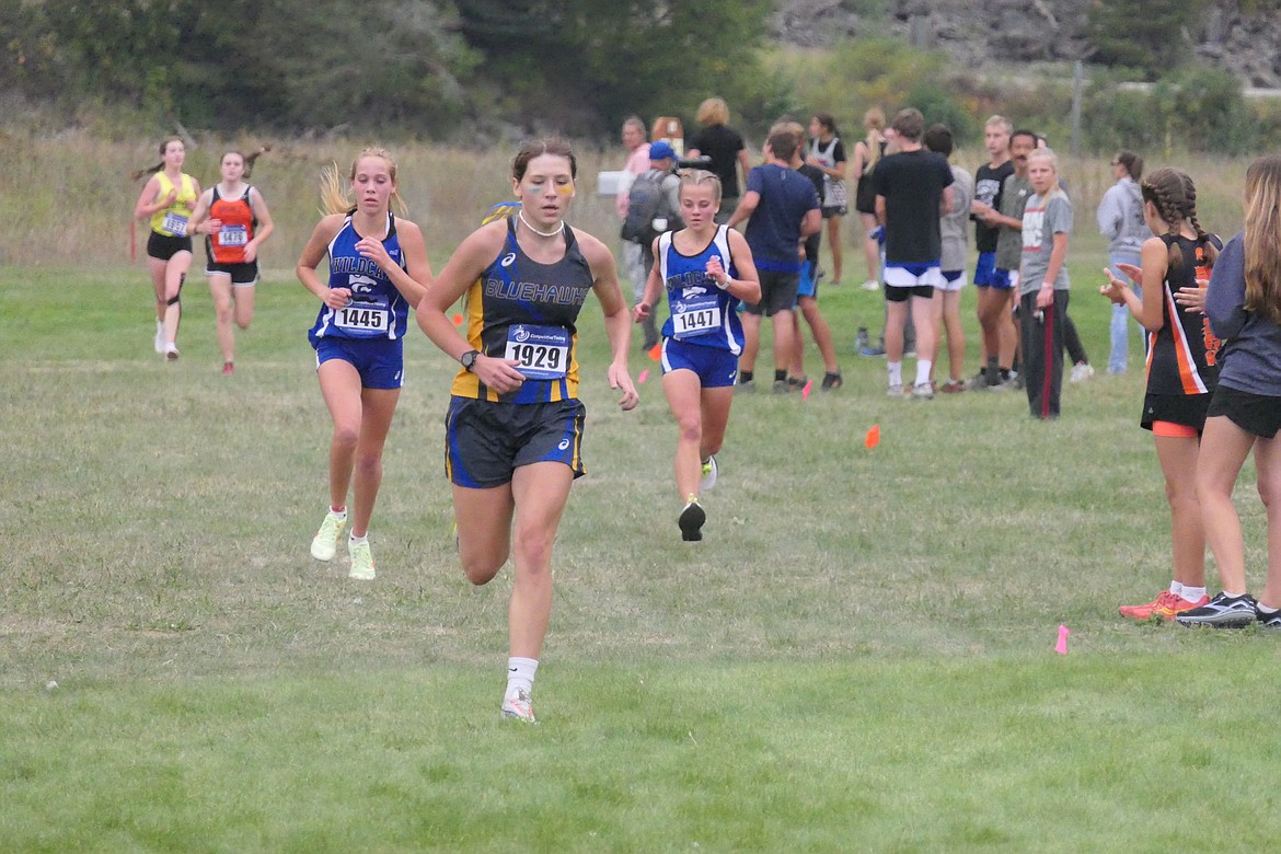 Thompson Falls' Faith Palmer on her way to a seventh place individual finish in the Thompson Falls Invitational this past week. (Chuck Bandel/VP-MI)