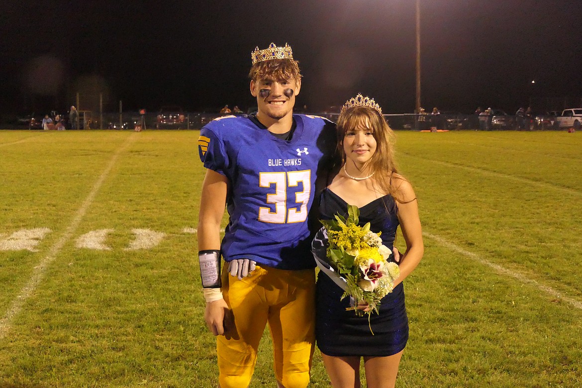 Thompson Falls seniors Max Hannum and Faith Palmer are crowned homecoming king and queen. (Chuck Bandel/MI-VP)