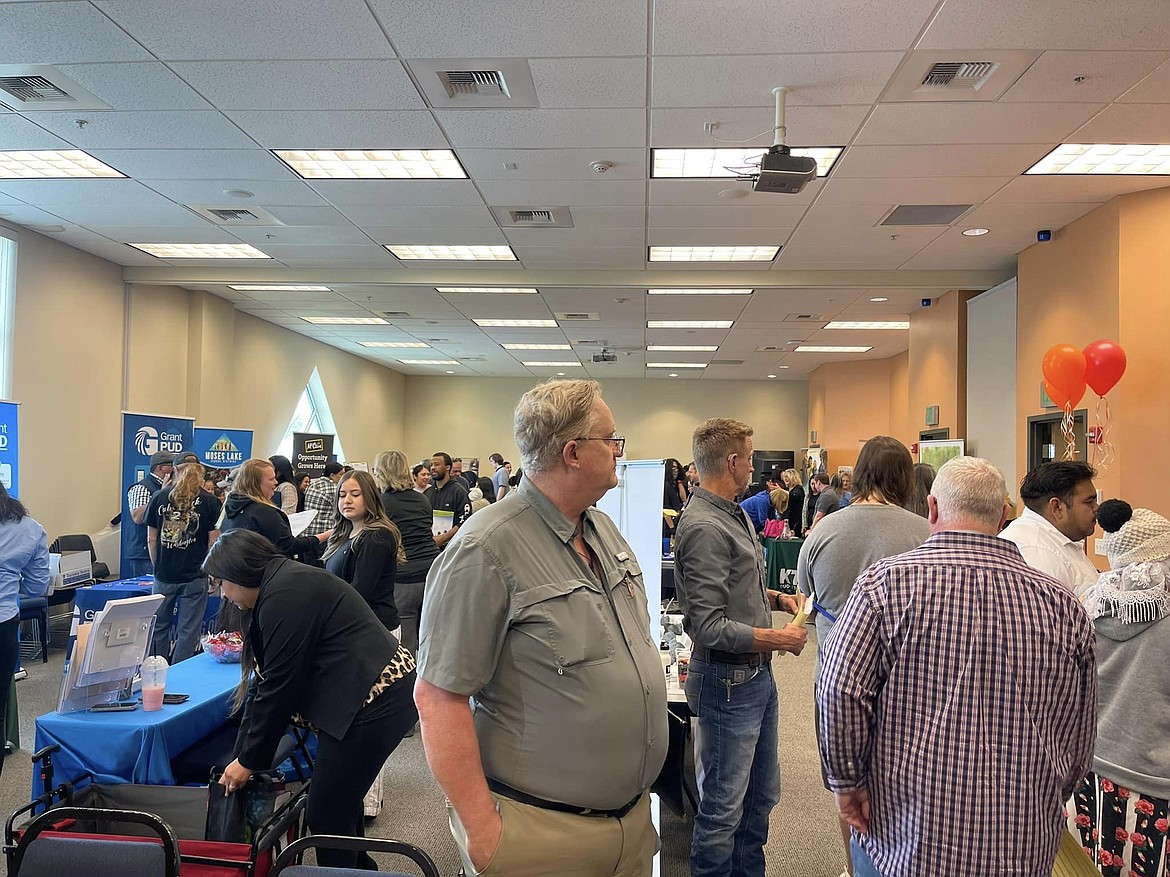 Potential applicants and employers fill the WorkSource office during the spring Hiring and Resource Fair in April.